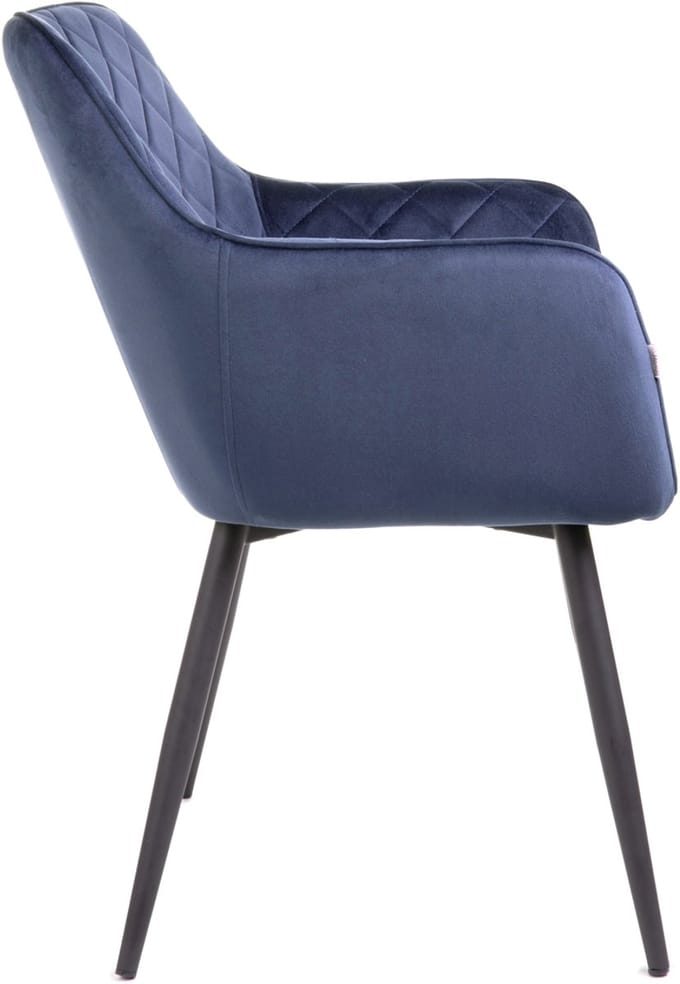 HOMLA - Chair - SHELTON - Navy Blue Velour - 56x60x84cm
