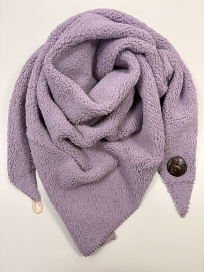 Driehoek winter Sjaal, Teddy van dik materiaal met knoop