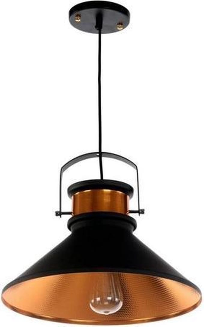 Warrior Vintage Industrieel - Hanglamp - Ø 37 cm - Goud - Zwart