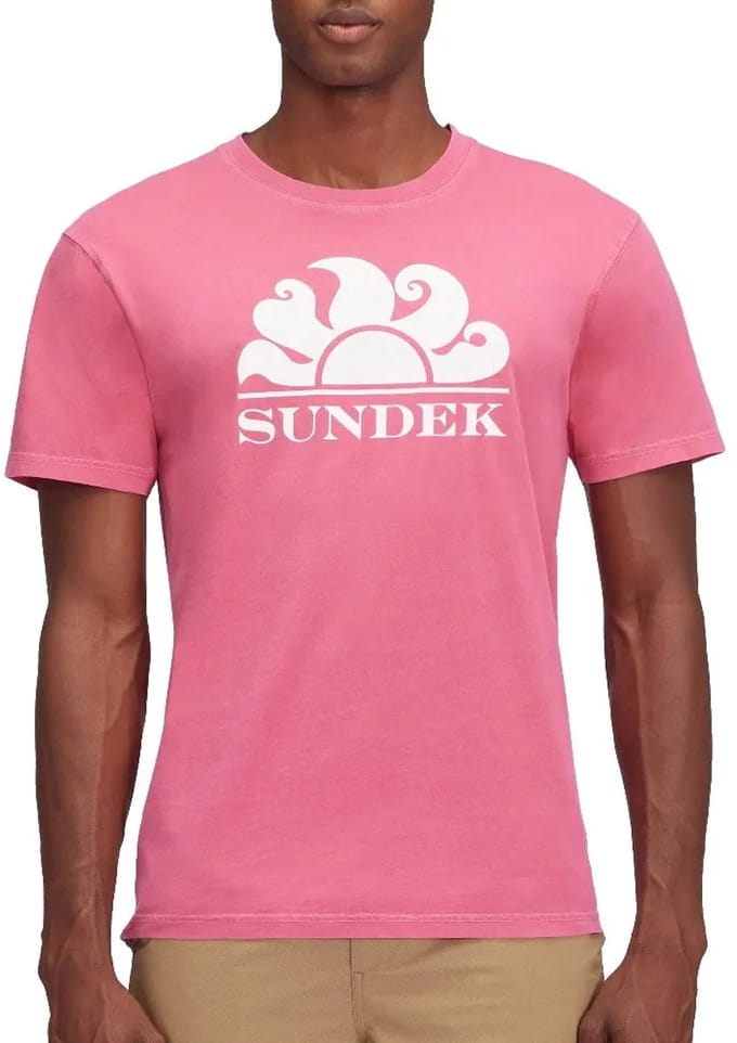 Sundek Printed Logo T-shirt Met Korte Mouwen Roze L Man