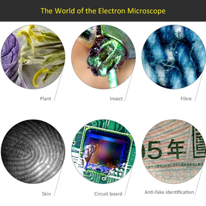 Support réglable pour microscope numérique Windows/Vista/Android/téléphones intégrés noir