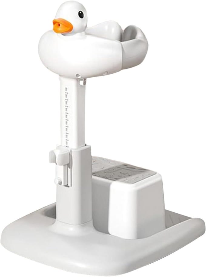 Baby Douche Stoel - Bad Hulp - Veilig Baden - Antislip Bodem - Verstelbaar - Grijs Wit