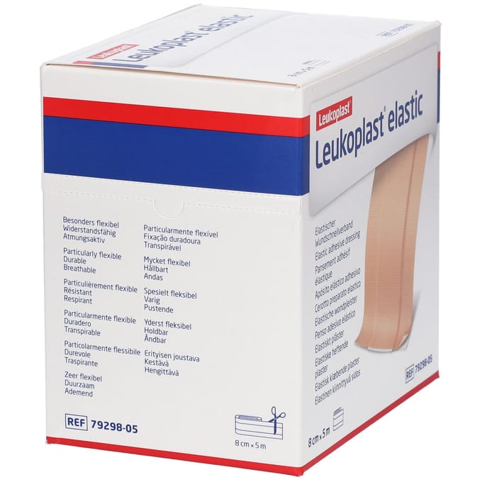 Leukoplast Elastic wondpleister, 5m x 8cm, 1st