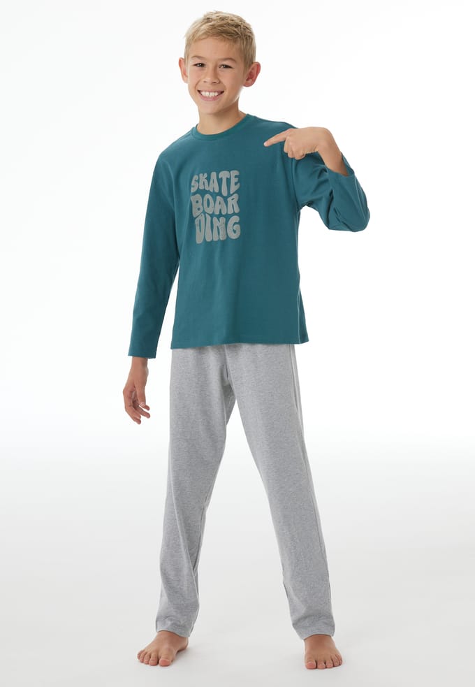Lange pyjama Skate diepzeegroen - Nightwear 152