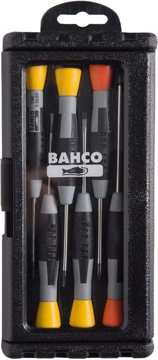 BAHCO Precisie schroevendraaiers: set van 6 stuks sl+ph