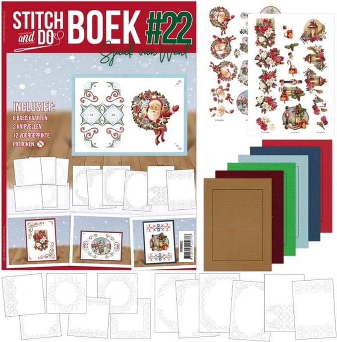 Stitch and Do Boek A6 25 - Reddish flowers