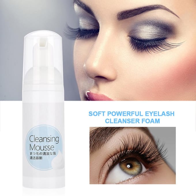 Zachte Krachtige Wimperreiniger Mousse 60ml Aardbeiensmaak Wimperextensions Lash Tool white