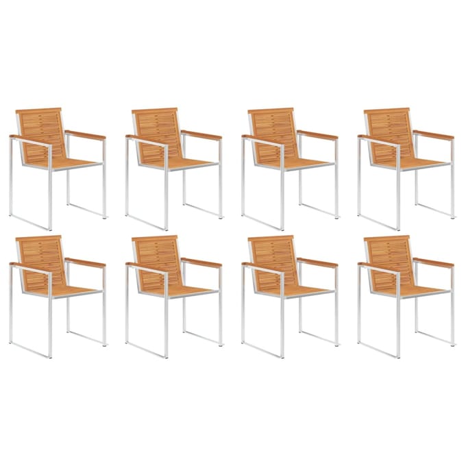 vidaXL - Tuinstoelen - 8 - st - met - kussens - massief - acaciahout