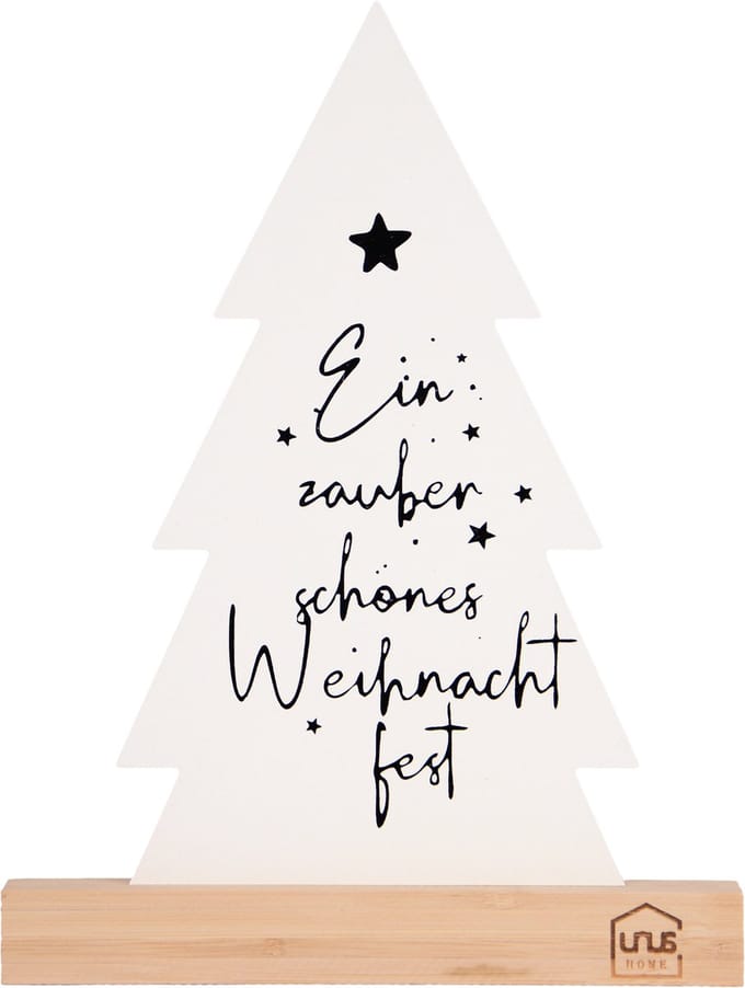 UNUS® Staander kerstboom decoratieve bamboe metaal wit