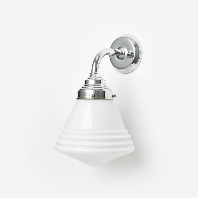 Wandlamp Luxe School Small Curve Chroom - Art Deco Trade