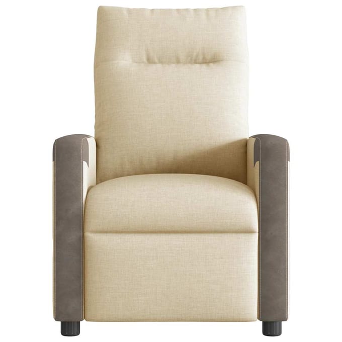 vidaXL - Fauteuil - verstelbaar - stof - crèmekleurig