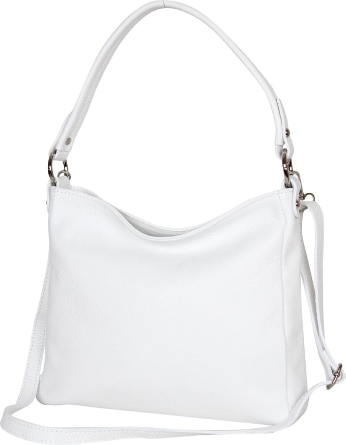 AmbraModa GLX35 - Italiaans handtas schoudertas crossbodytas van echt leer wit