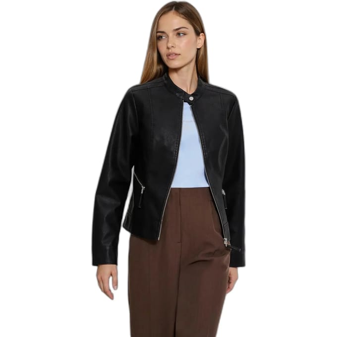 Leren jas voor vrouwen Moodo L-KU-4914