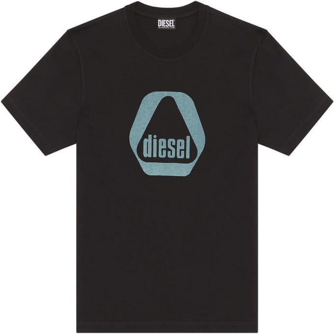 Diesel Heren Driehoek Logo T-Shirt (Zwart)