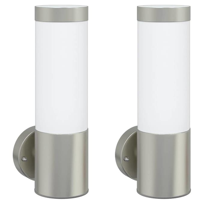 vidaXL Buiten Wandlamp 2 st Zilver 12 x 8,5 x 27 cm