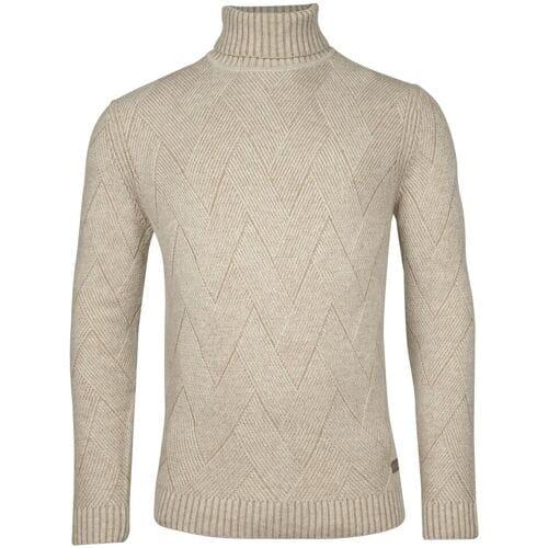 Baileys Trui Rollneck Allover Diagonal Structure Knit Off White / male