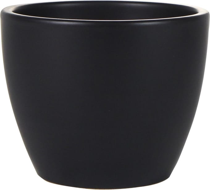 Ter Steege Bloempot - zwart - glans - Scandinavisch - 13 x 11 cm - plantenpot