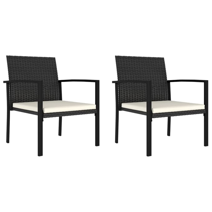 vidaXL - Tuinstoelen - 2 - st - poly - rattan - zwart