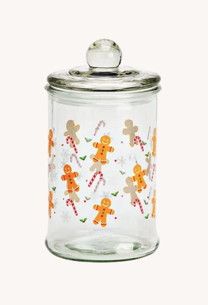 Voorraadpot gingerbread van glas transparant, (B/H/D) 10x19x10cm 600ml