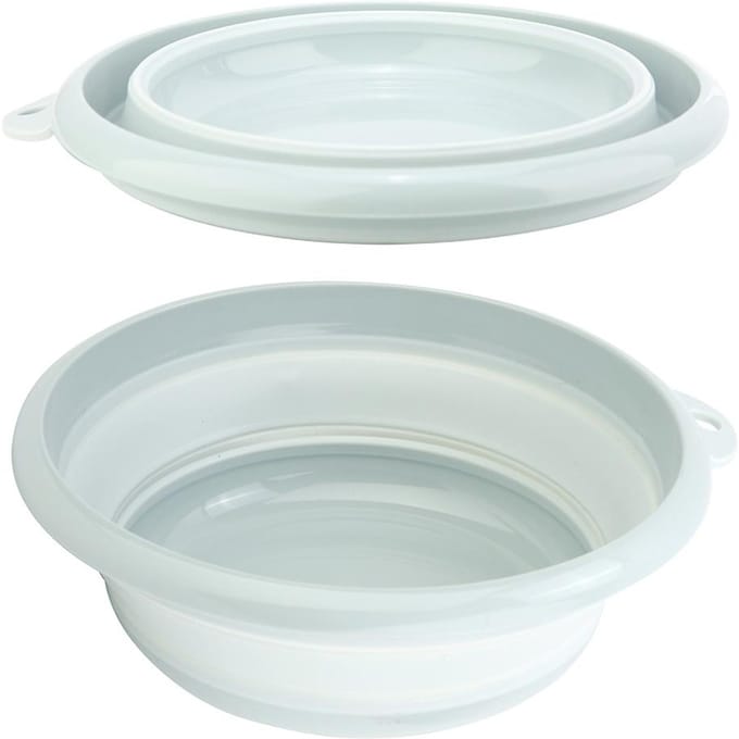 Lavabo pliable en plastique pour camping, voyage, cuisine (bleu) white