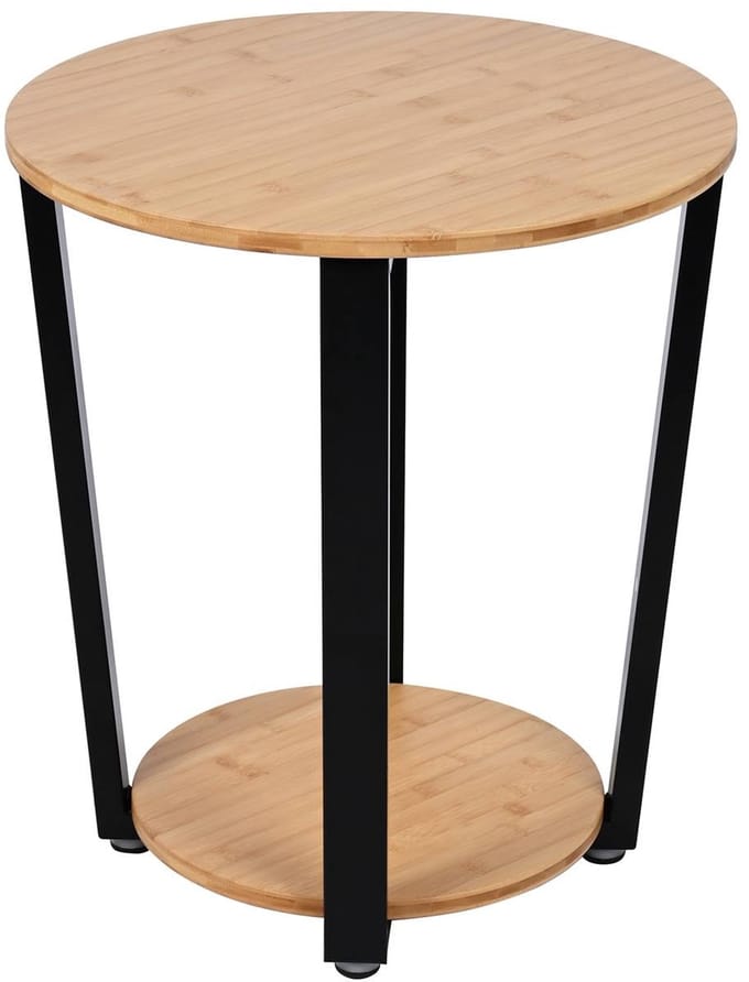 BEGRYF - Bijzettafel - rond - bamboelook - 2 niveaus - 46x52 cm