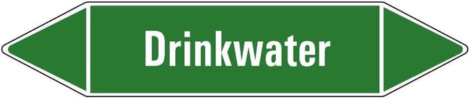 Drinkwater leidingmarkering op vel 126 x 26 mm - 5 per vel