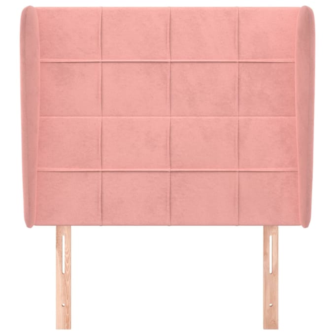 vidaXL - Hoofdbord - met - randen - 103x23x118/128 - cm - fluweel - roze