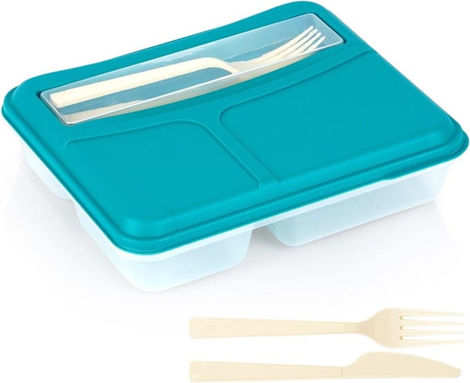 Lunchbox Lunchbox Split met Bestek 1,3 l - Bento Box - Broodtrommel