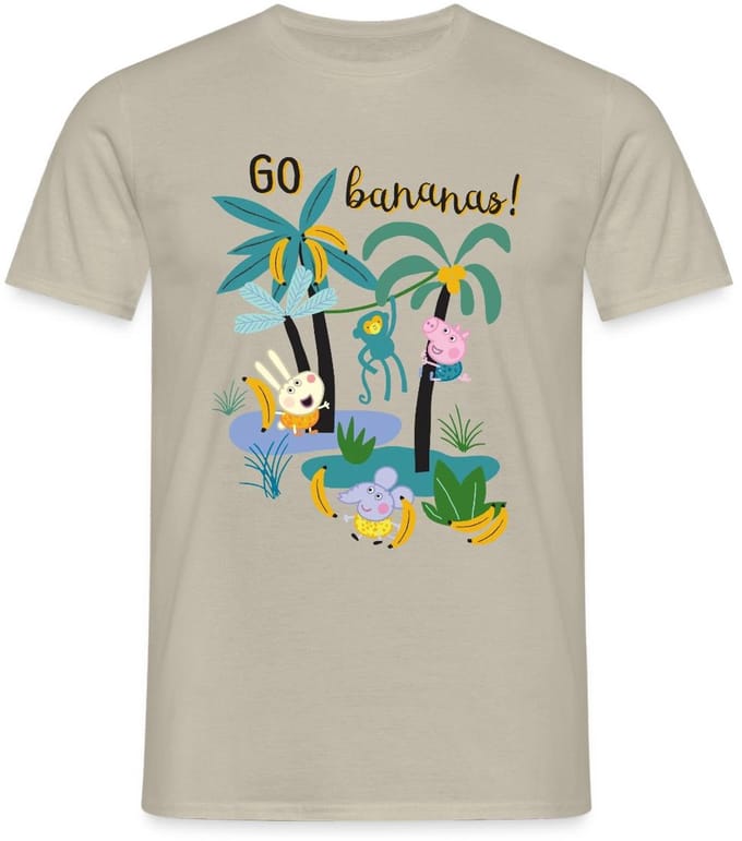 Peppa Pig Design Go Bananas T-Shirt Heren