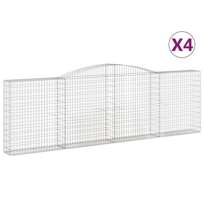 vidaXL - Schanskorven - 4 - st - gewelfd - 400x30x120/140 - cm - ijzer