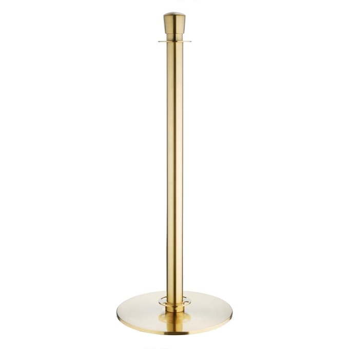 Bolero geborsteld messing staanders met platte voet en inschuifbare banner (2 stuks)