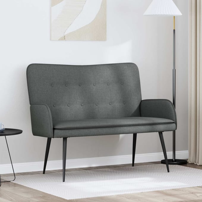vidaXL - 2-Zits - Sofa - Donkergrijs - 115 - x - 61 - x - 87 - cm - Stof