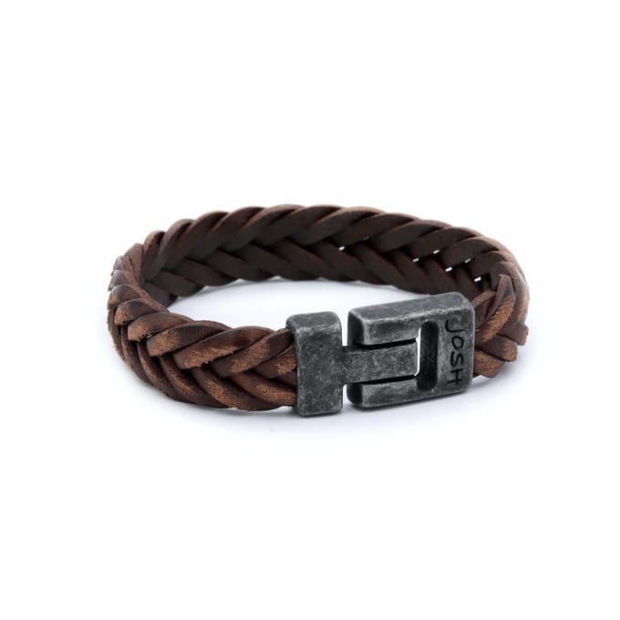 Josh Heren Armband Leer - BruinZwart