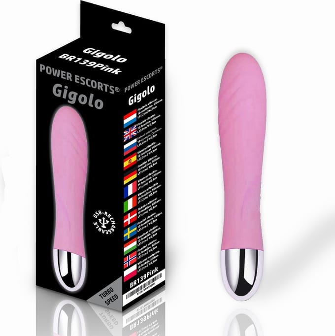 Power Escorts Gigolo Slanke G spot vibrator - Oplaadbaar - 17,2 cm - Roze - BR149