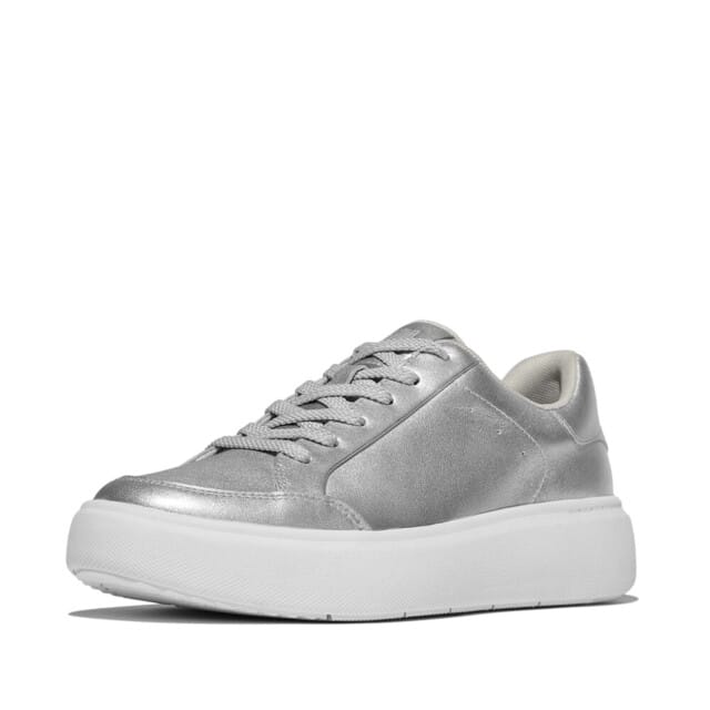 FitFlop Rtg Metallic-Leather Sneakers Dames Sneakers - Silver