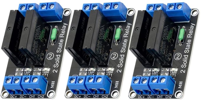 Dailygoody - Solid State Relay Module - 3x 2-Kanaals - 5V DC - Voor Arduino en Raspberry Pi - Voor automatisering en schakelen - Betrouwbaar en effici