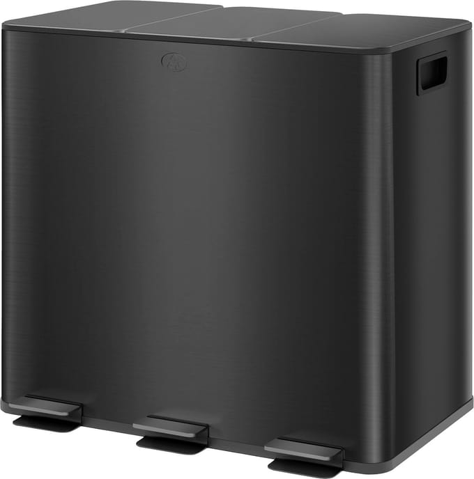 Prullenbak Afvalscheiding 3 x 15L - Geurfilter - Binnenemmers - Zwart