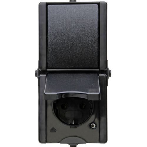 Kopp ProAQA combinatie WCD/wissel RA opbouw spatwaterdicht Zwart IP44 verticaal