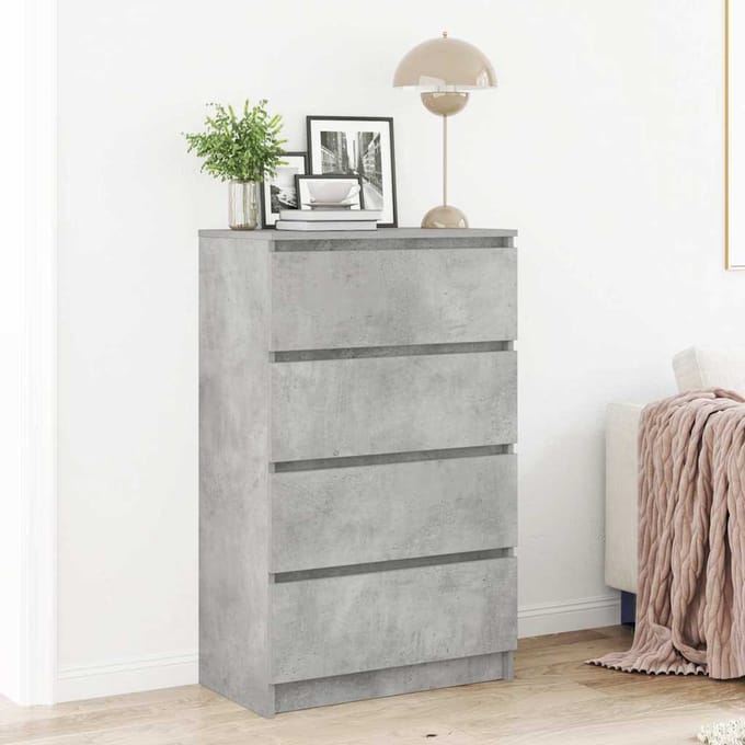 vidaXL - Dressoir - 60x35x98,5 - cm - bewerkt - hout - betongrijs