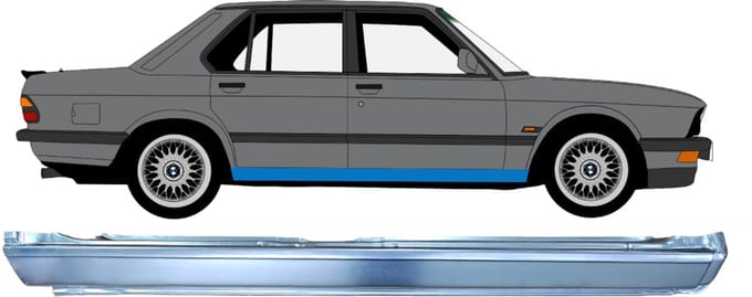 Volledige dorpel voor BMW 5 E28 1981-1987 / Rechts