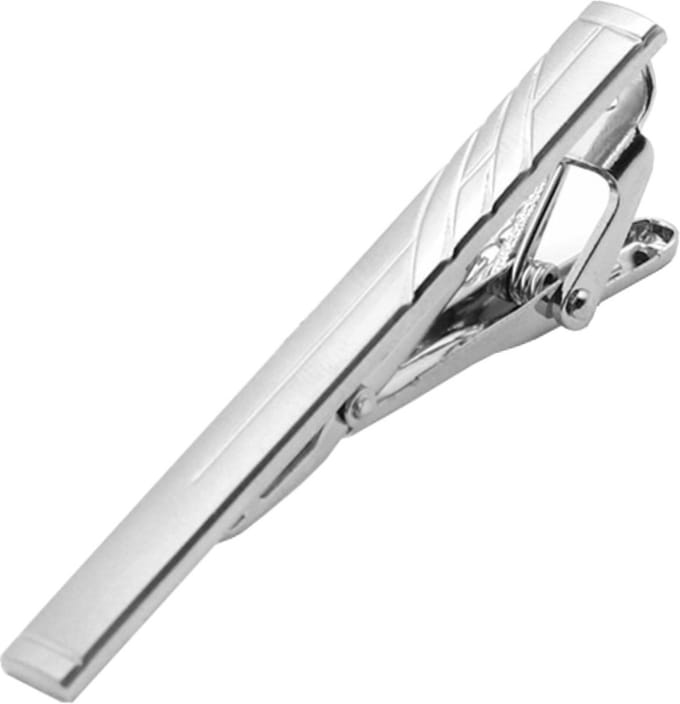 Fako Bijoux - Dasspeld - Stropdas Clip - Tie Clip - Deluxe - Model Romario - 60mm - Zilverkleurig