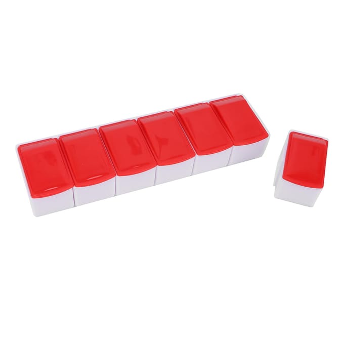 Draagbare 7 Dagen Pillendoos Wekelijkse Pillenorganizer Reis Dagelijkse Pillencontainer voor Capsule pink