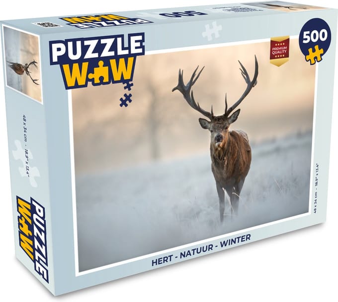 Puzzel Hert - Natuur - Winter - Legpuzzel - Puzzel 500 stukjes