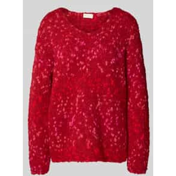 Gebreide pullover met V-hals en extra brede schouders
