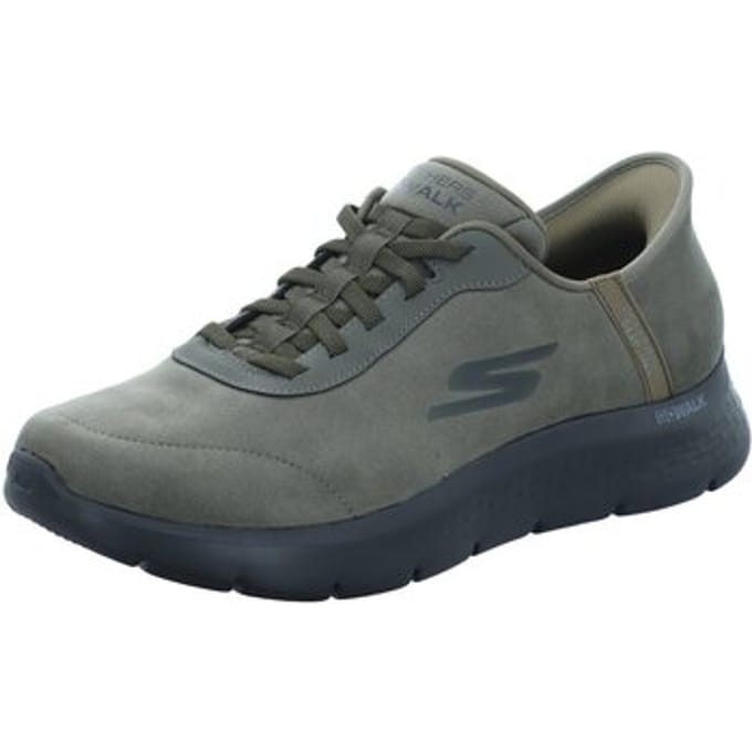 Skechers Go Walk Flex Hands Free Slip-In heren sneaker - Kaki - Maat 41