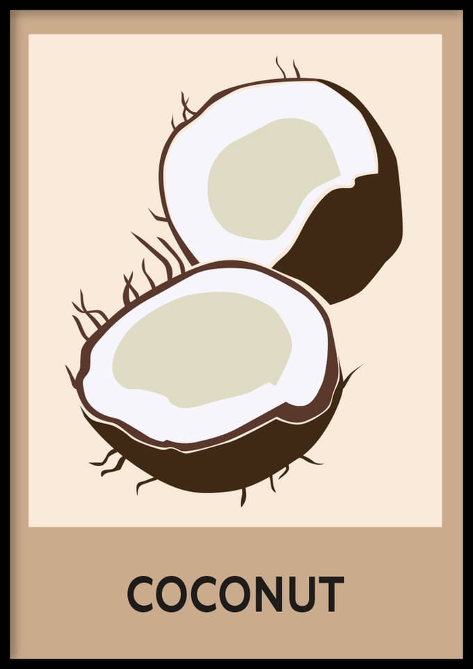 Poster Coconut - Home poster - 30x40 cm - Exclusief lijst - WALLLL