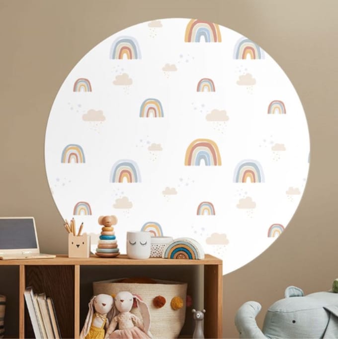 Behangcirkel 80cm Studio Wallz - Rainbow Pasty Perfect medium