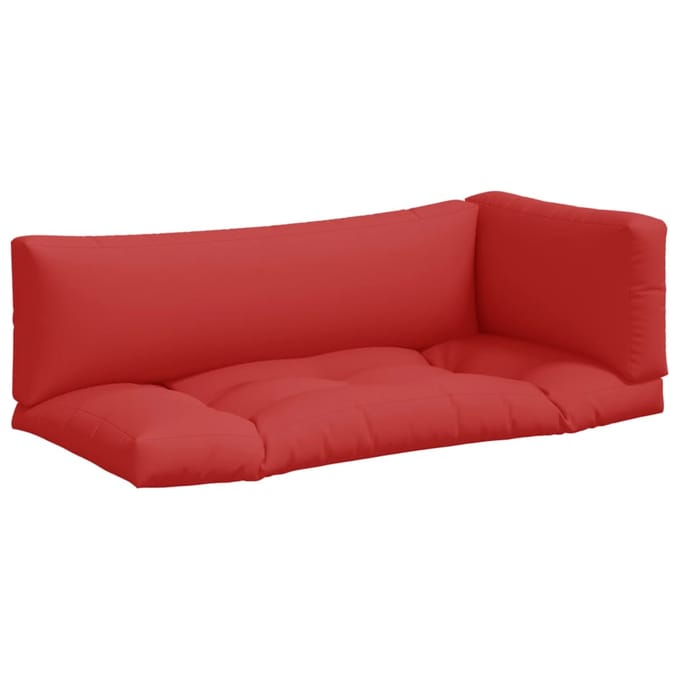 vidaXL - Palletkussens - 3 - st - stof - rood