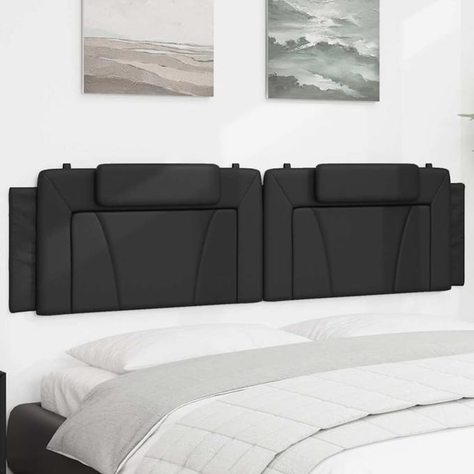 vidaXL - Hoofdbordkussen - "Viana" - 200 - cm - kunstleer - zwart