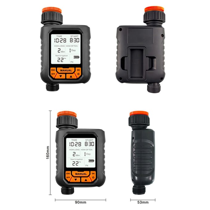 Sproeier Timer Buiten Water Timer voor Tuinslang 1 Uitgang Groot LCD Scherm Programmeerbare Irrigatie Timer voor Tuin Without Rain Sensor gray